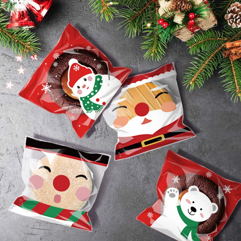 New Style Christmas Cartoon Self-sealing Food Bags, Candy Wrapping Zip Lock  Pouch For Snacks, 10pcs/pack