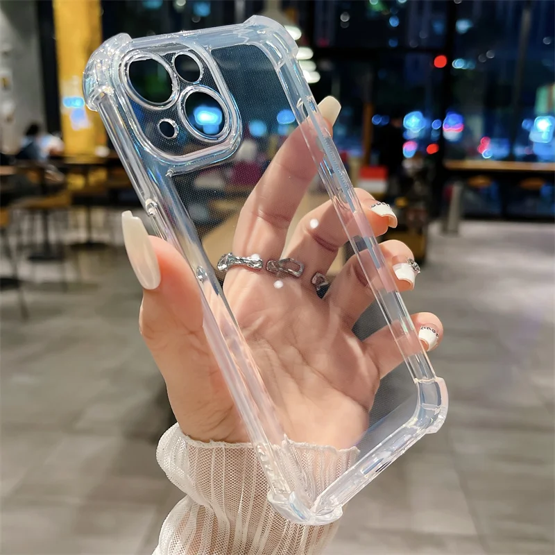 Transparent phone case Four corner bubble protection against falling For iPhone 15 14 13 12 Phone 15 14  13 12 Pro P