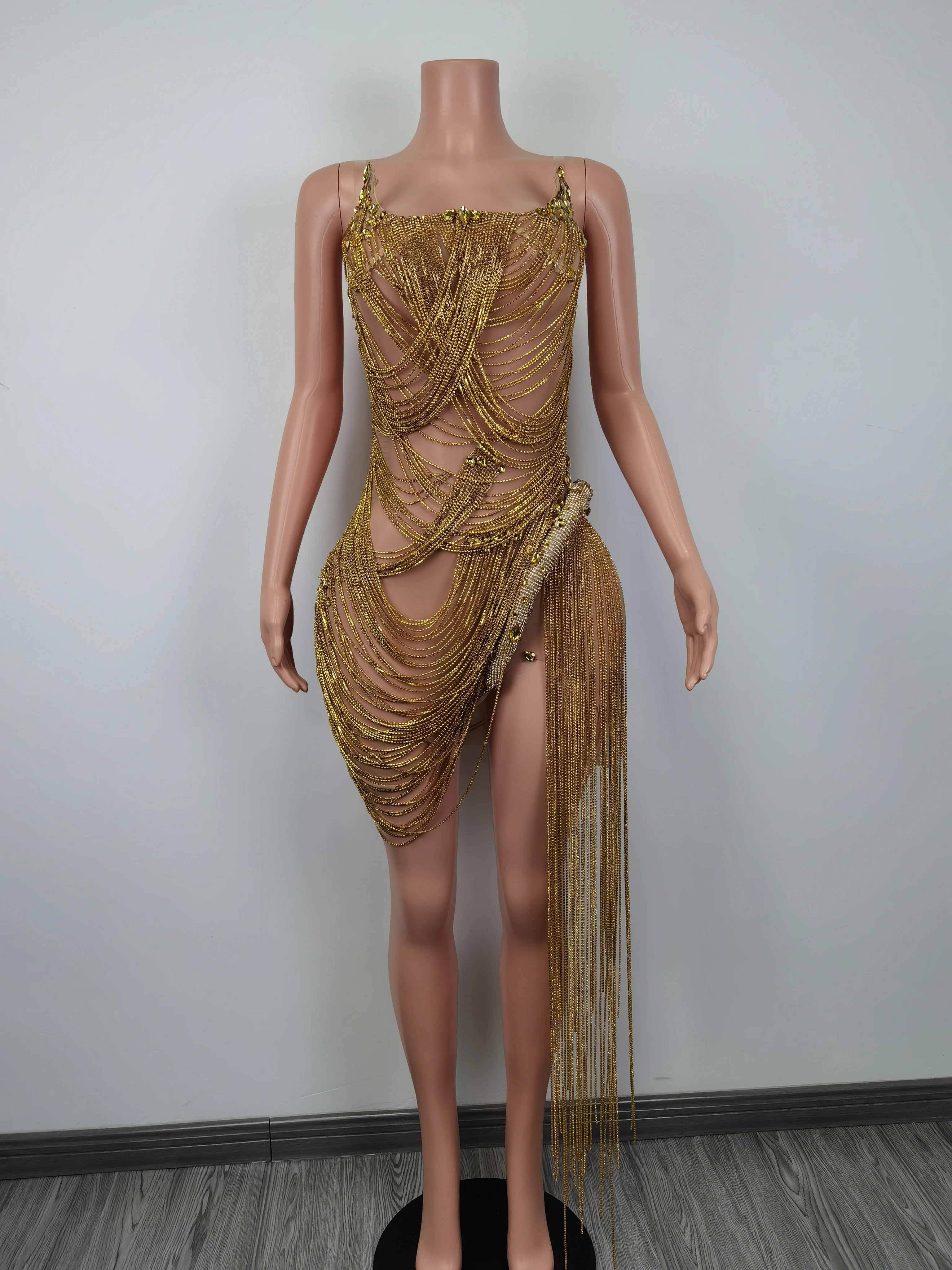 green emerald velvet dress Trumpet Spaghetti Straps Sexy Nude Long Prom Dress PSK174 – Pgmdress main image 1