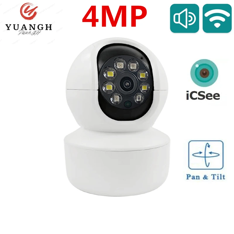 

4MP ICSee Smart Home WIFI Camera Indoor CCTV Security Protection Wireless MINI Camera Two Ways Audio