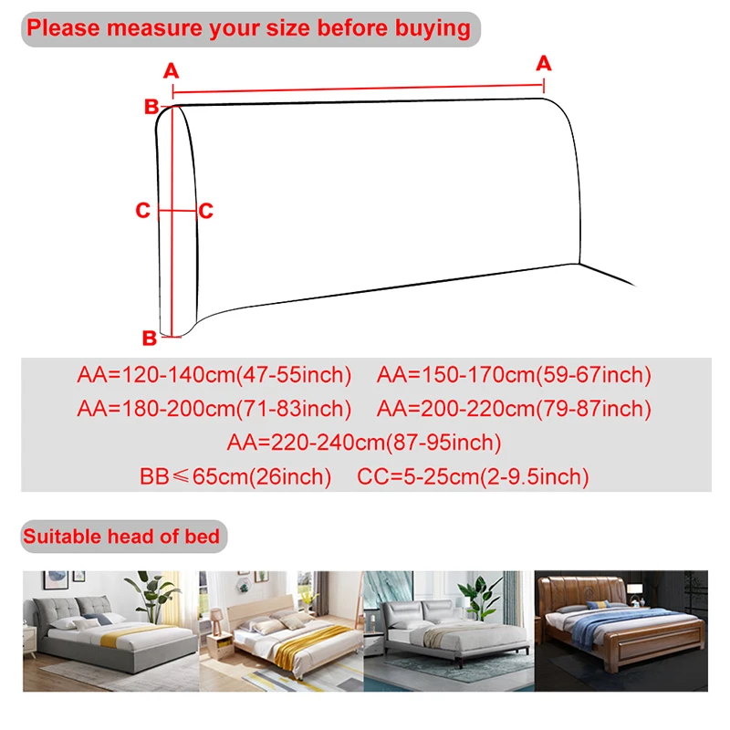 Thicken Elastic Bed Head Covers Solid Color Polar Fleece Back Protection Dust Home Hotel Banquet Long Back Chair Cover Plain bed headboard cover