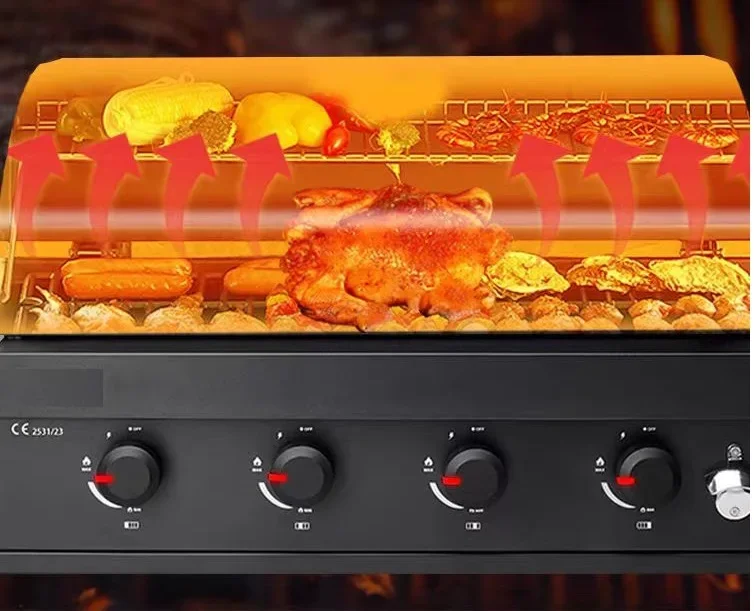 barbecue bbq grills gas built in grill outdoor cooker with oven and portable 4 burner grill machine
