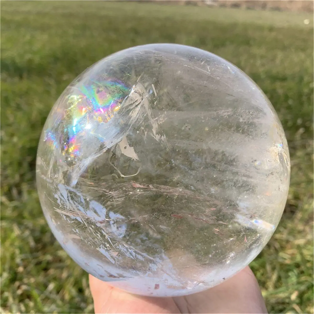 Natural Transparent Crystal Ball Quartz Energy Gem Mineral Specimen Healing Home Office Decorative Gift 2