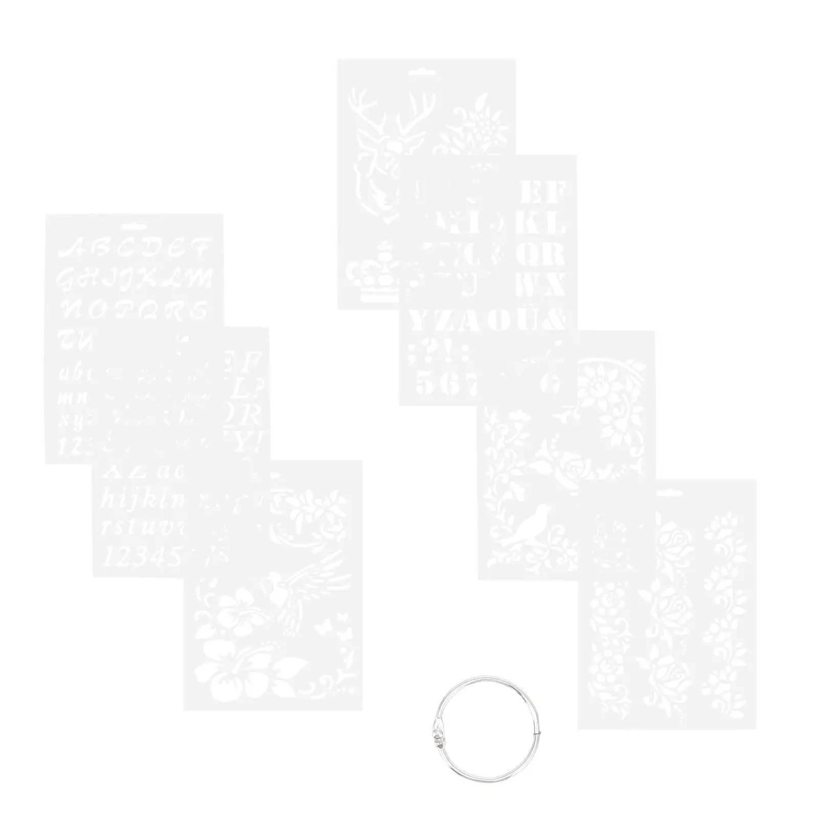 7Pcs 중공 그림 템플릿 어린이를위한 애완 동물 그림 스텐실 크리 에이 티브 DIY 공예 프로젝트 스크랩북 선물 만들기 북마크 학교