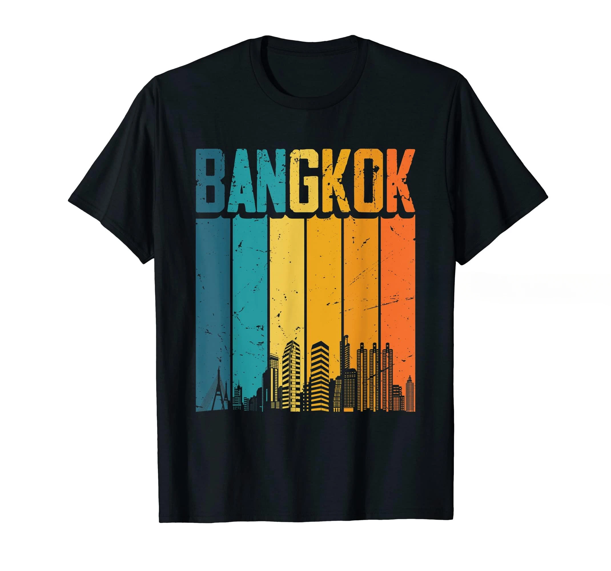 

UNISEX T Shirts Size S-6XL 100% Cotton Bangkok Thailand Retro Vintage Sunset Skyline Bangkok T-Shirt MEN WOMEN