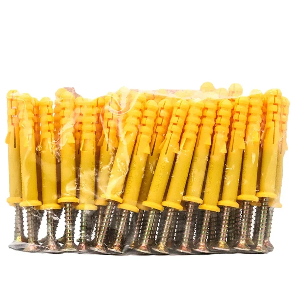 Plastic Expansion Pipes with Screws Rubber Plugs 50 sets M6 M8