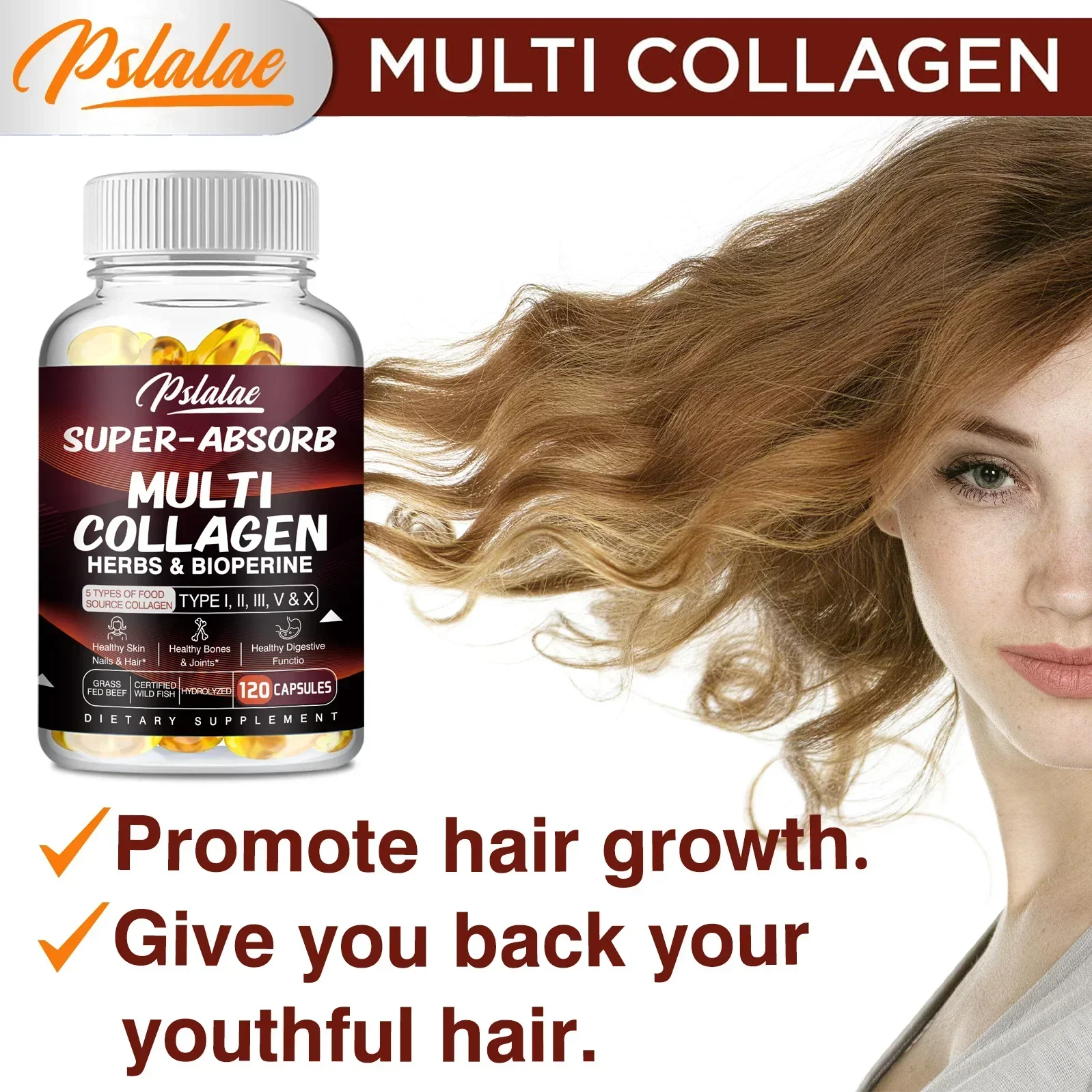 Multi Collagen Pills Type I II III V X Organic Herbs and Piperine Collagen Capsules collagen supplements