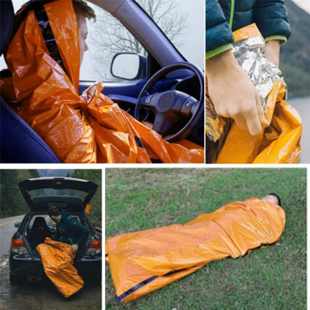 Outdoor Life Bivy Emergency Sleeping Bag Thermal Keep Warm Waterproof Mylar First Aid Emergency Blanke Camping Survival Gear