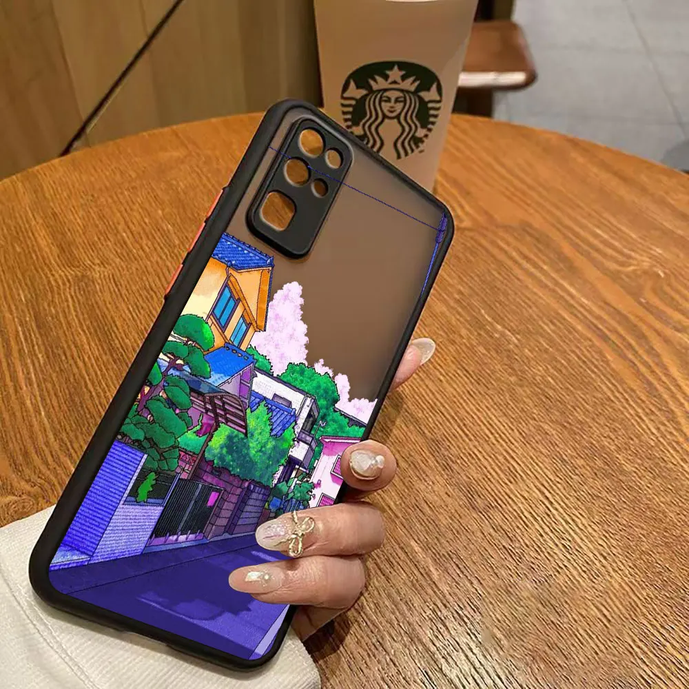 Funda mate para HONOR 70 50 30S 30 20 8X 9A 9X PLAY 4T X7 X8 X9 X10 5G V40 Funda Anime japonés pintado a mano paisaje de casa