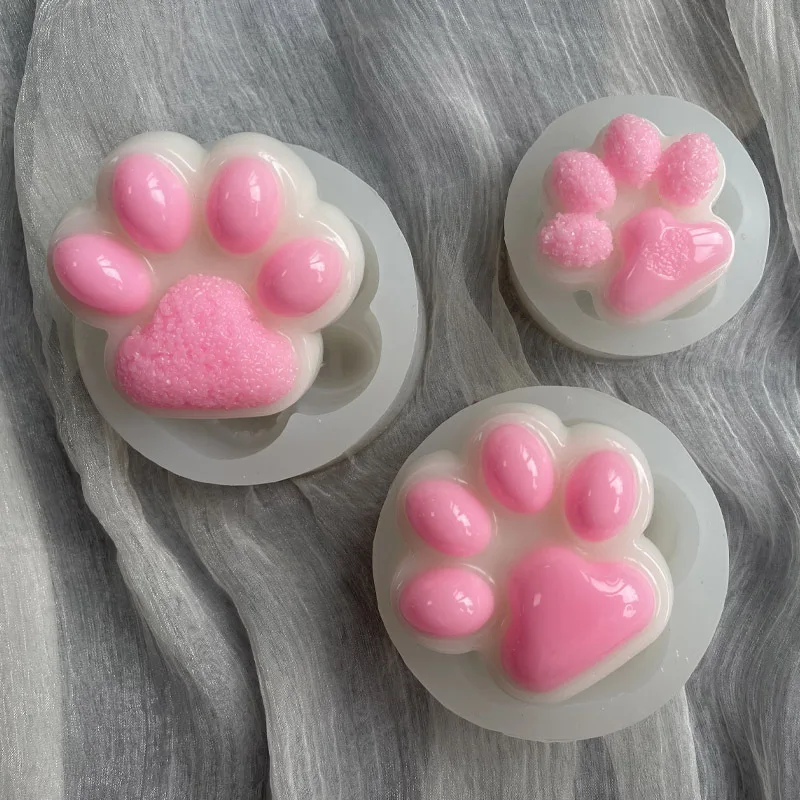 12-Piece Cat's Paw Cake Mold Fondant Gray Silicone Molds Chocolate Pudding Marshmallow  Mold Candy Jelly