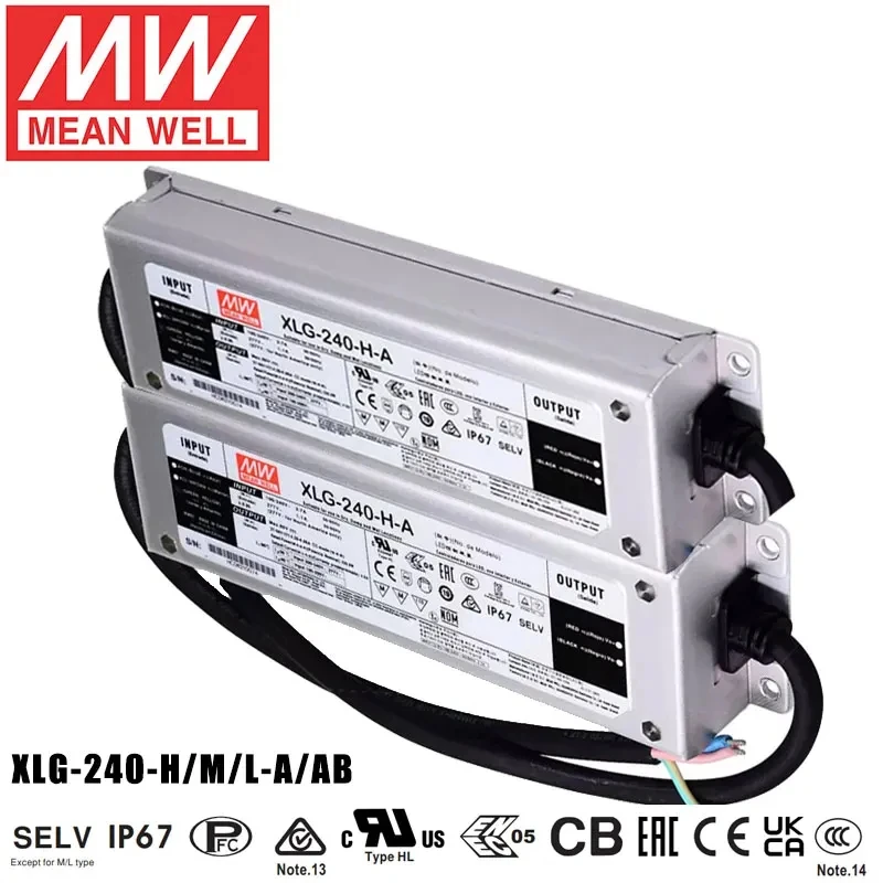 

Mean Well XLG-240-H-AB 240w 700mA 1400mA 4900mA MEAN WELL Constant Power LED Driver Power Supply for LED Street Lighting