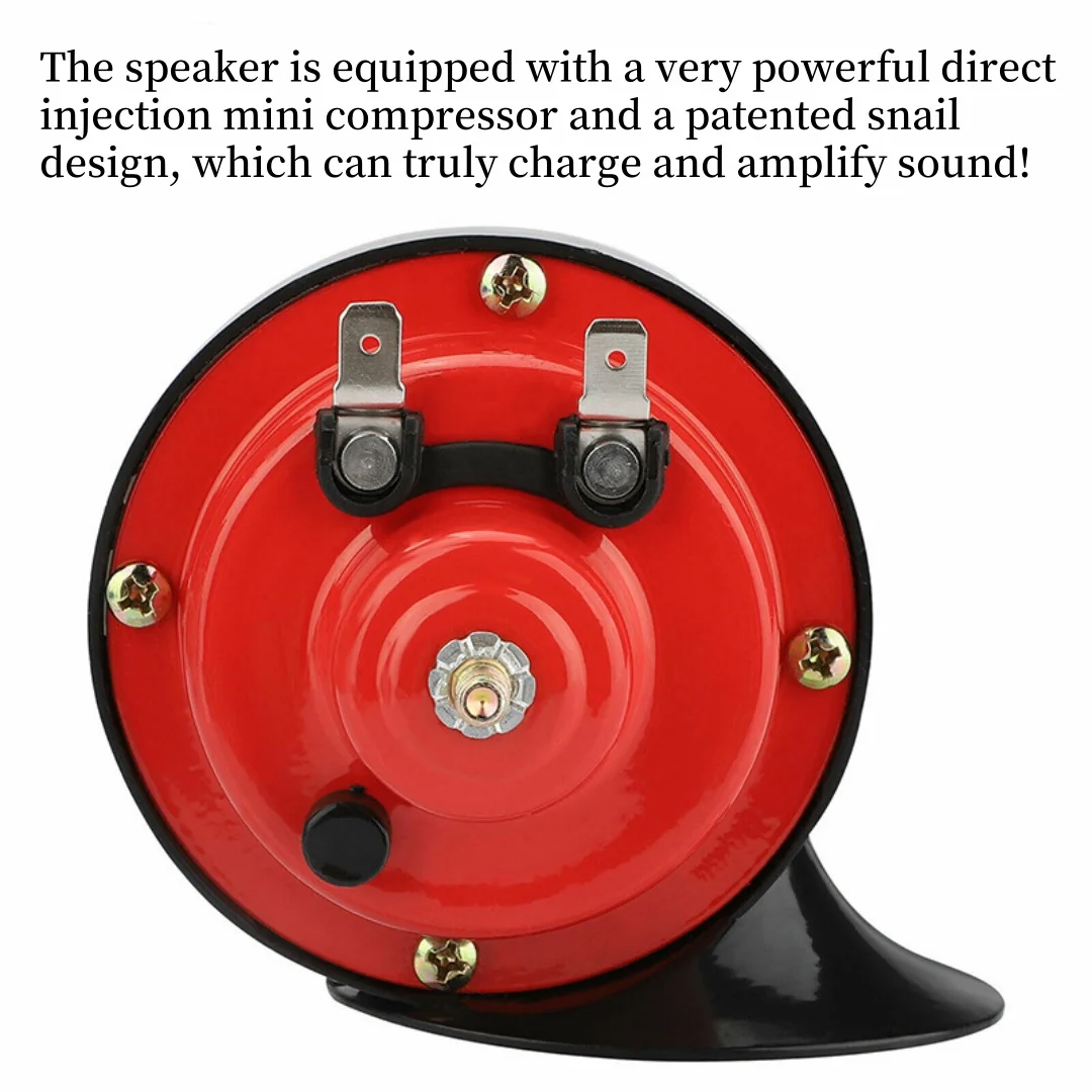 Modified Car Snail shaped Horn High pitched Universal Whistle Waterproof Car Motorcycle Modified 12V High and Low Dual tone Horn 5