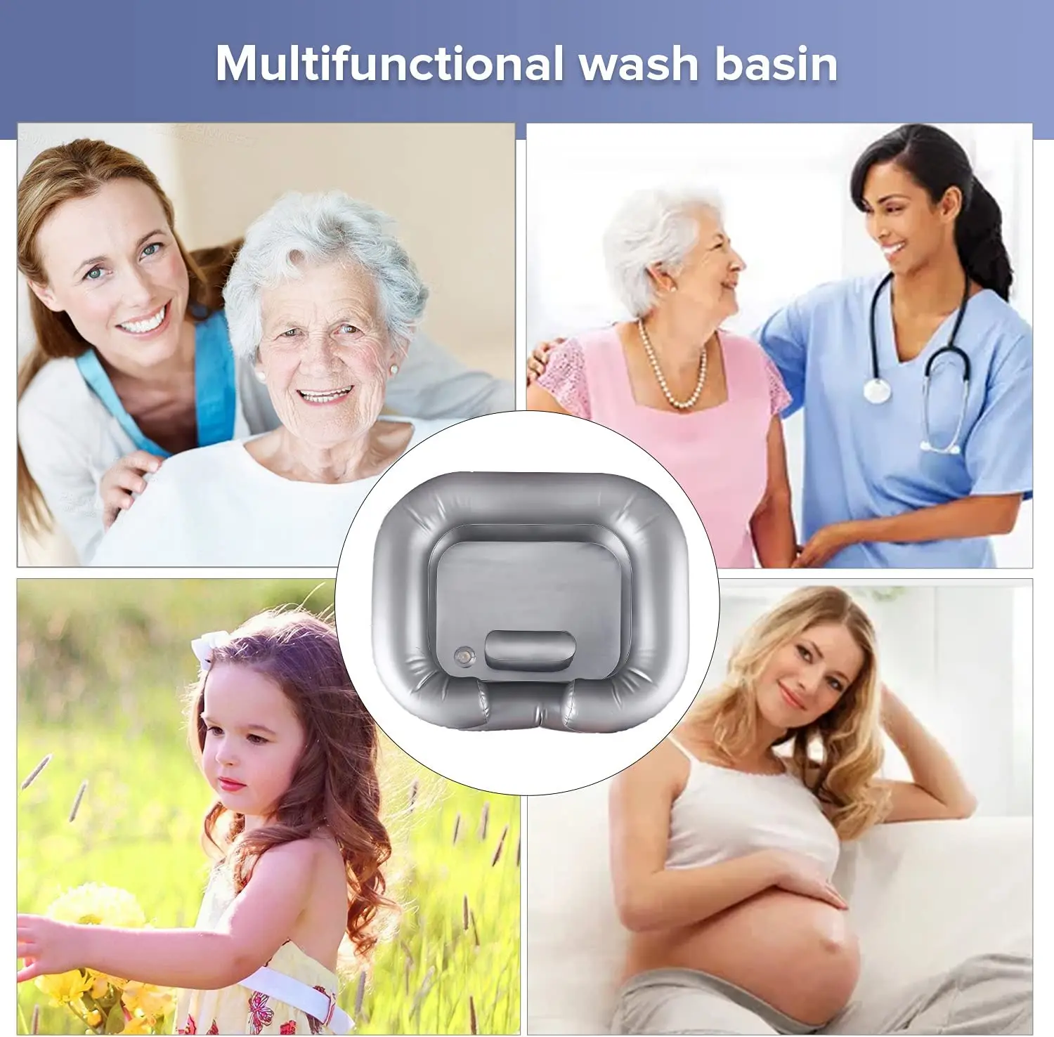 PVC Inflatable Shampoo Basin Elderly People Home Shampoo Basin Bedridden Disabled Injured Hair Wash Tubat Home Sink inflatable shampoo basin