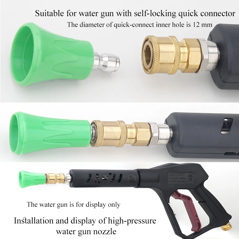 Car Wash Accessories For High Pressure Washer Water Gun Nozzle Sputtering-Proof 1/4 Quick Connector Nozzle For Wash Car 2