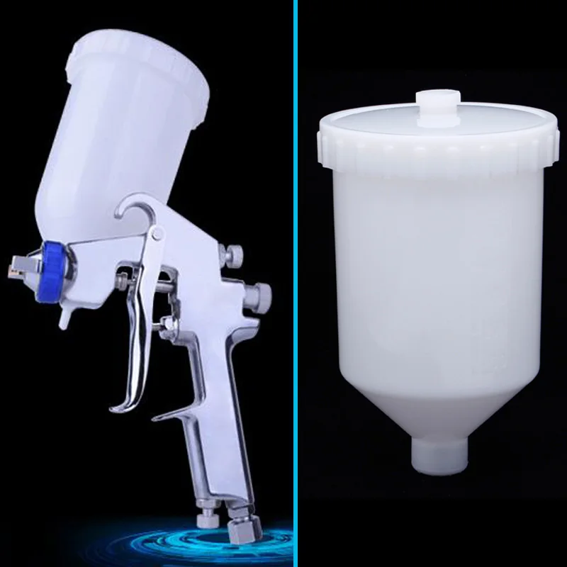 600ml Feed Paint Spray Pot Plastic Paint Cup Male Thread Connector