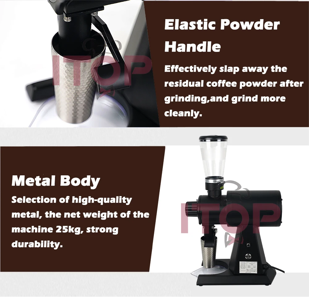 ITOP EK43S Coffee Bean Grinder for Single Grinding Funnel Filter 98mm Stainless Steel/Titanium Coffee Grinder Thickness Adjusted 6