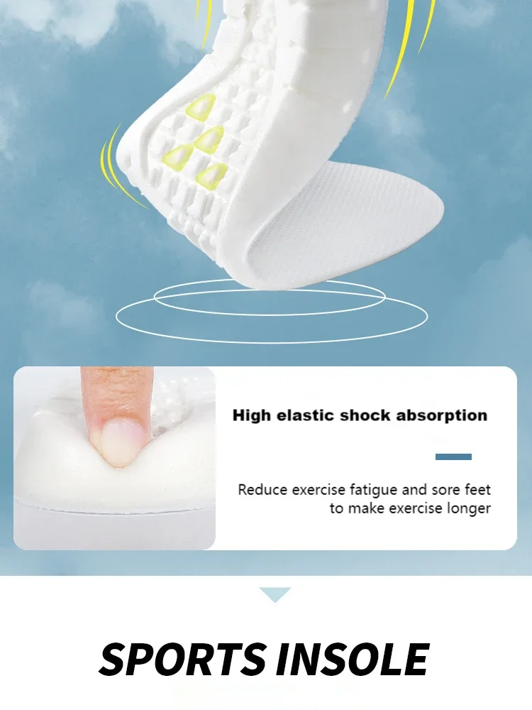 Description Picture 6 of item1Pair Sports Insoles Men Women Comfort Running Tennis Insole for Shoes Memory Foam Sneakers Shoe Pads Shock Absorbing Shoe Sole