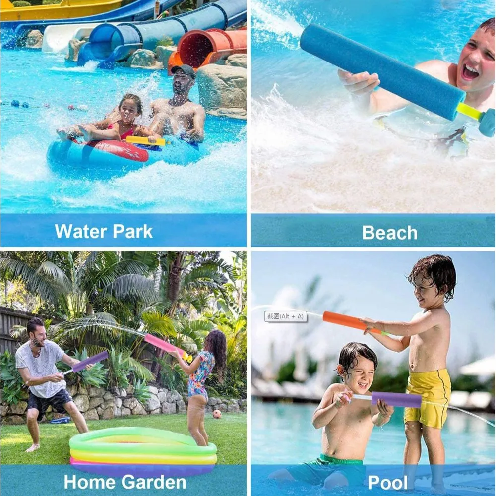 Cartoon Animal Pull-out Water Gun Summer Swimming Pool Beach Dinosaur Shark Toys Boy Girl Chase Game Watergun Interactive Gift