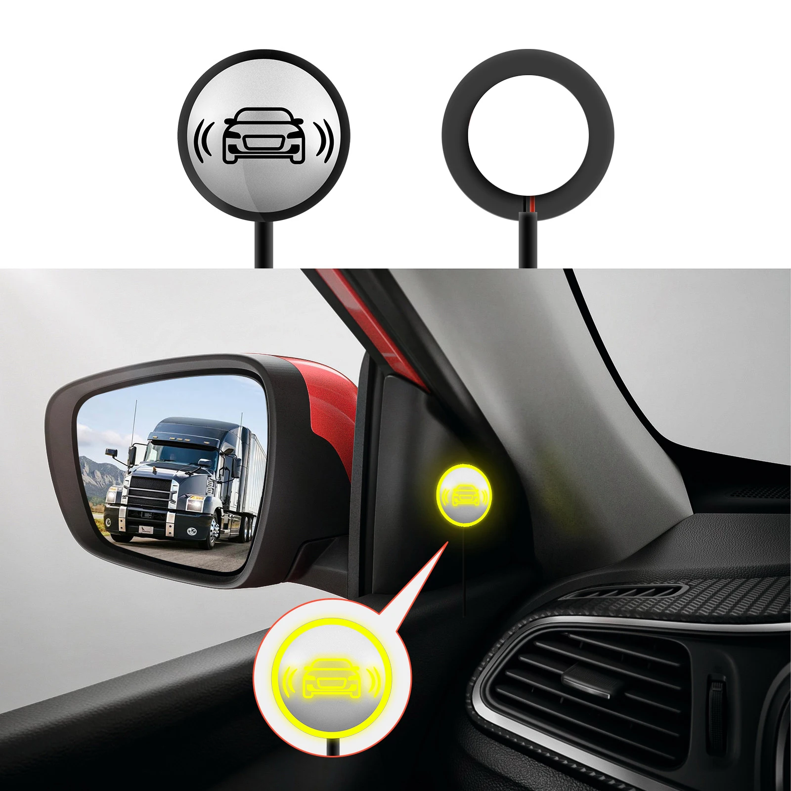 

Universal 12V Millimeter Wave Radar Car BSD Blind Spot Detection System Change Lane Safer 70m to 150m Range Door Open Warning