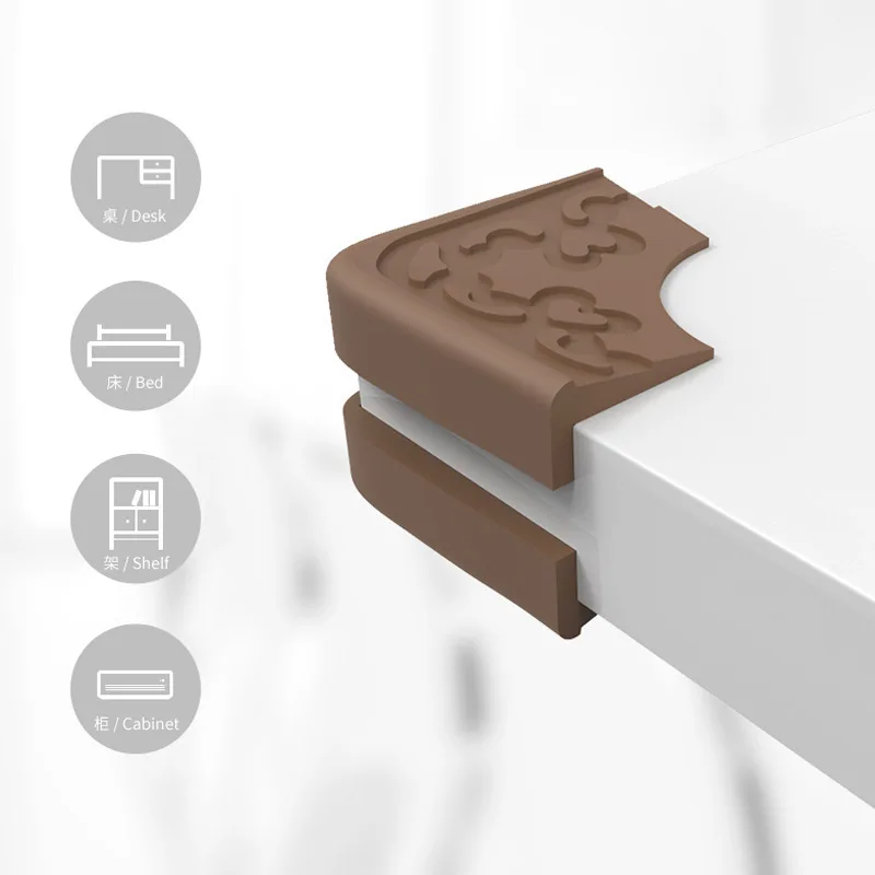 Chinese Style Solid Right Angle Table Corner Protector Silicone Protection From Children Safety for Baby Child Protective Pads