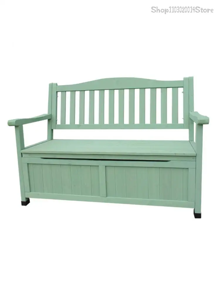 Outdoor Anti-corrosion Wooden Garden Chair Balcony Courtyard Storage Cabinet Waterproof Sunscreen Storage Cabinet Long Stool