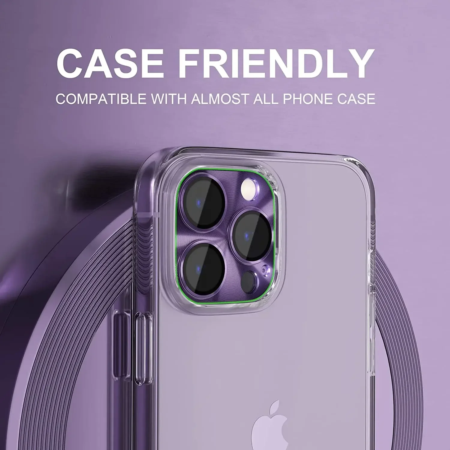 Purple Tempered Glass Camera Lens Protector Accessory