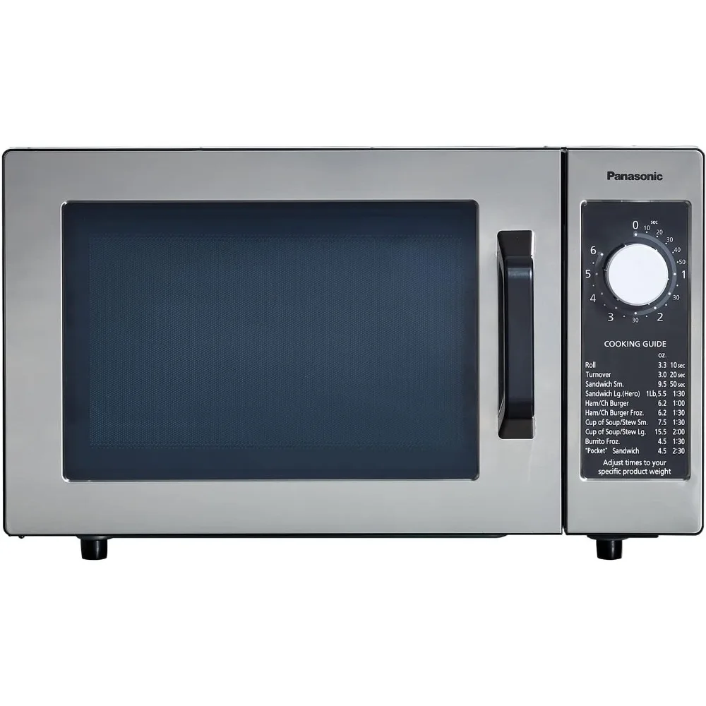 NE-1025F Compact Light-Duty Countertop Commercial Microwave Oven with 6-Minute Electronic Dial Control Time