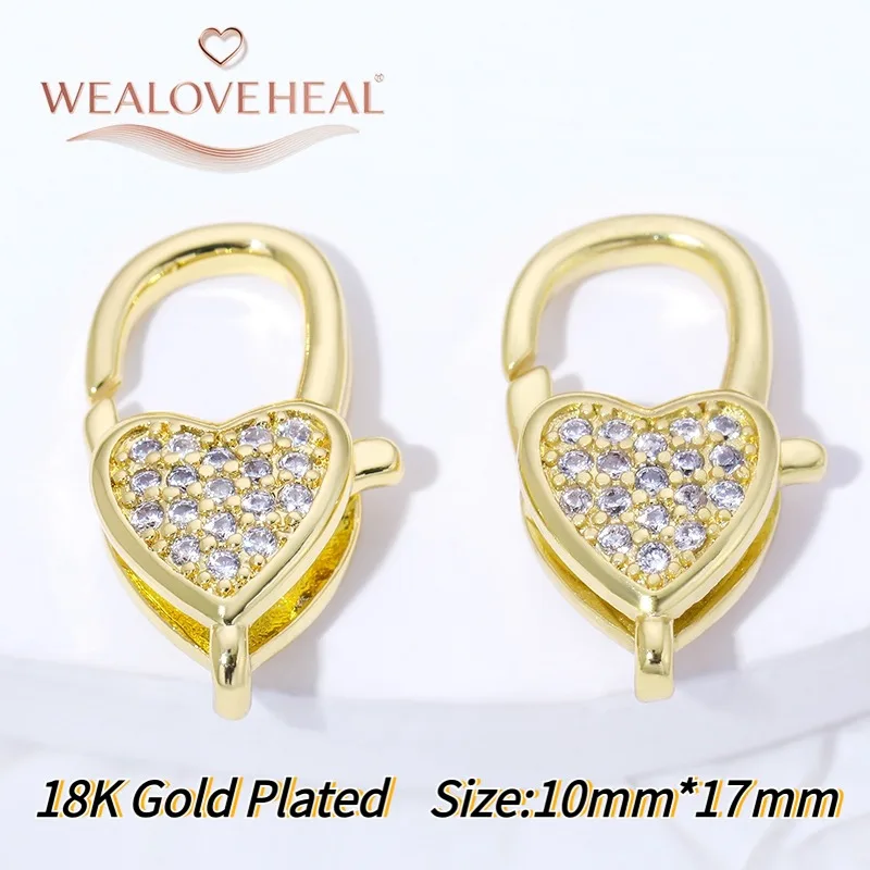 Modischer Zirkon-Blumen-Verschluss, 18K Vergoldeter Messing-Metallverschluss für DIY Handgemachte Schmuckherstellung Zubehör – Detail 30