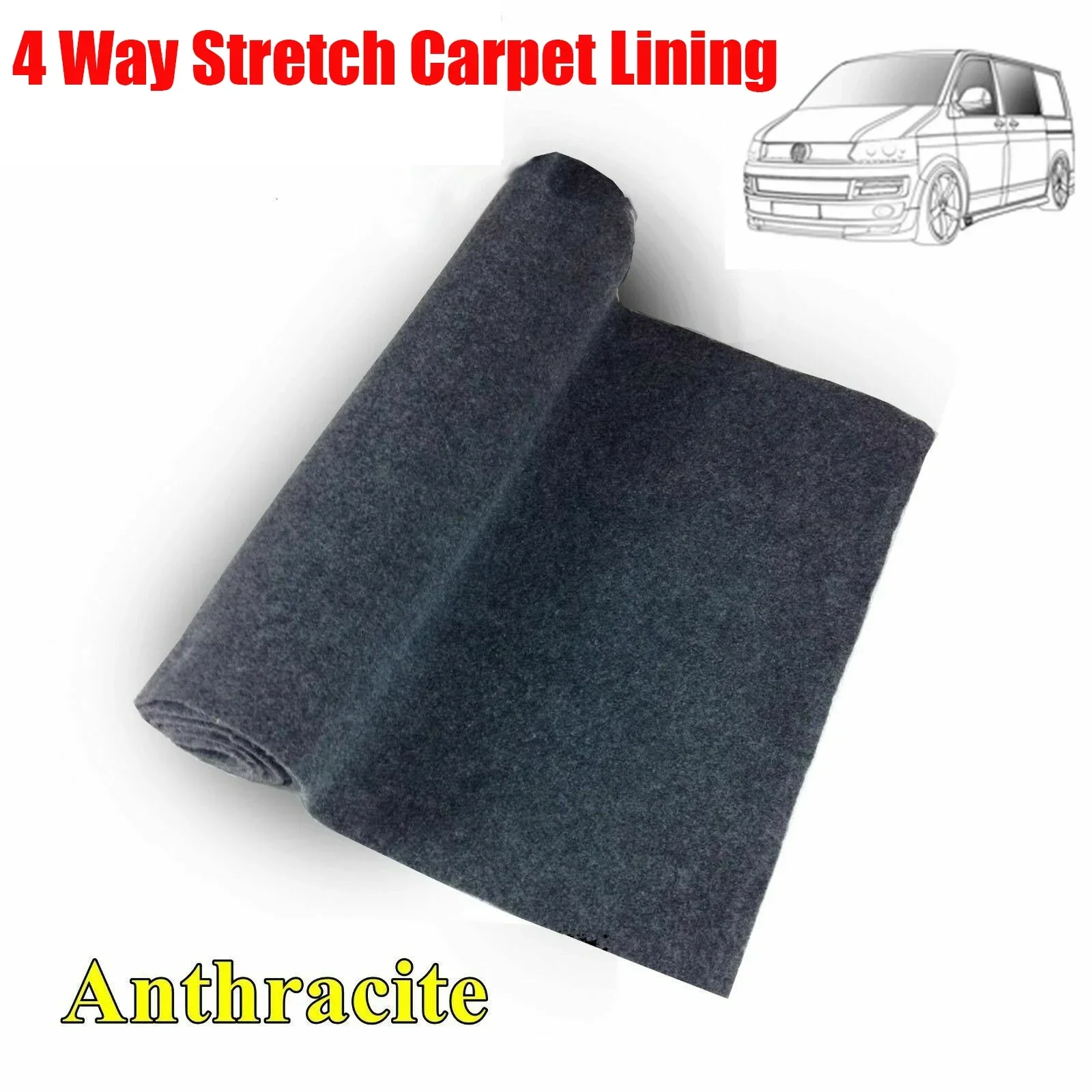 Camper Van Lining Carpet 4 Way Stretch VW T6 5 Transporter Caddy Transit Trimfix Car Interior Accessories Car Tools 1x2m, camper van lining carpet
