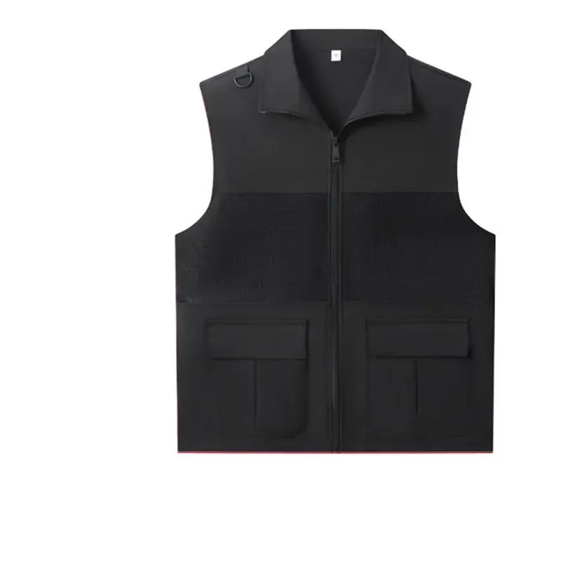 V 넥 멀티 포켓 통기성 빠른 건조 작업 조끼 남자 야외 하이킹 낚시 사냥 사진..