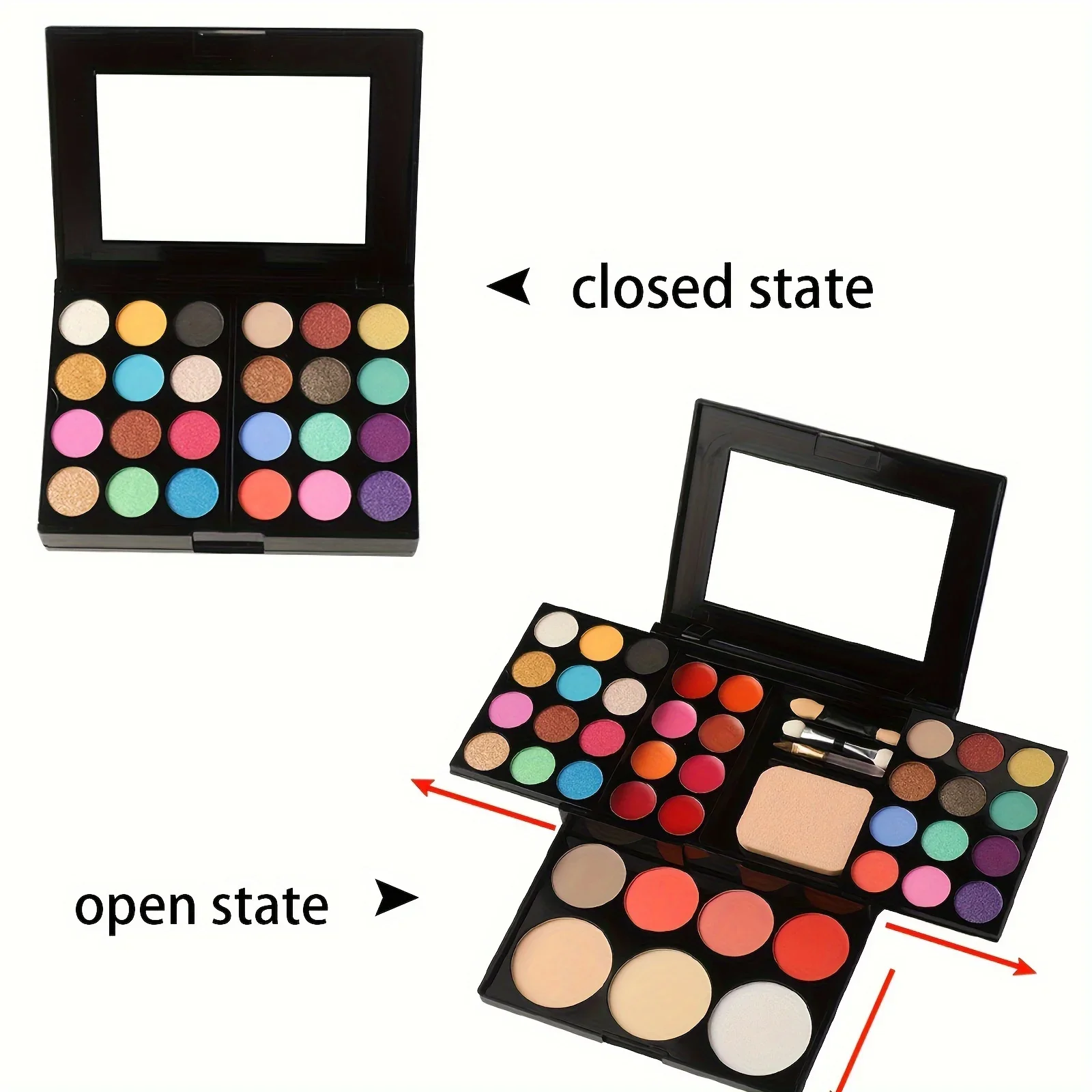 39-Color Multi-Purpose Palette Set-Professional Eyeshadow Set with 24 Shades Perfect for Stage