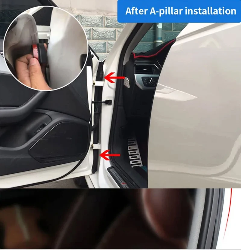 Auto-Dichtungsstreifen, geräuschdicht, staubdicht, fünf Löcher, Verdickung des gesamten Autos, nachgerüstet mit Schalldichtungsstreifen-Zubehör – Detail 8