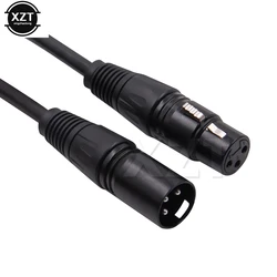 Premium Shielded XLR Audio Cable with Metal Connectors - Male to Female - 5 m (Black)
