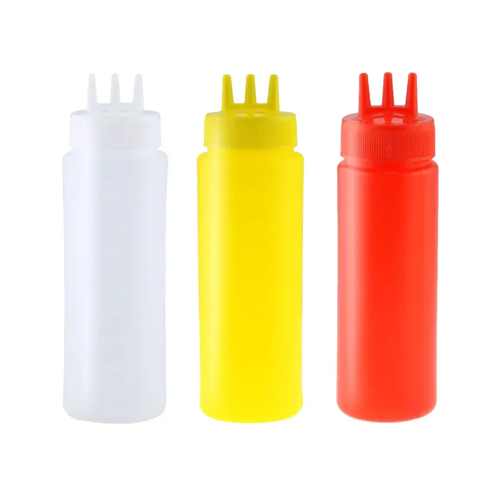 3 Bottiglie Vuote In Plastica Da 360 Ml, Con Tappo Avvitabile, Per