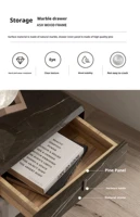 Итальянская минималистичная тумбочка, прикроватная тумбочка из соснового дерева в шахматном порядке, экологически чистая и легкая чистка, современный роскошный шкаф для хранения вещей — изображение 5