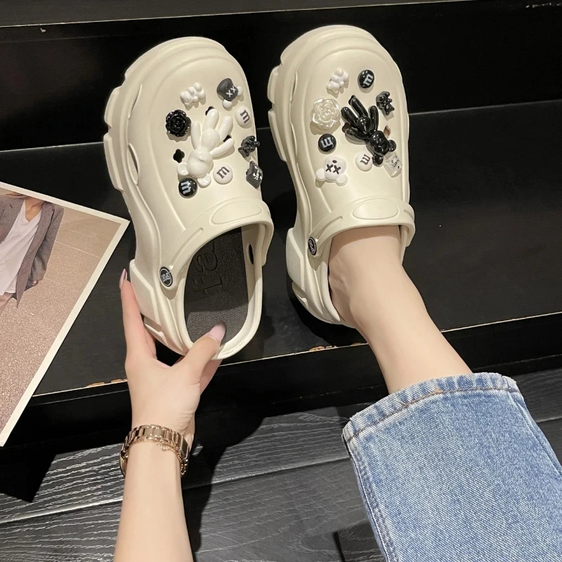 Summer Women Clogs Quick Dry Wedges Platform Garden Shoes Beach Sandals Home Slippers Thick Sole Increased Flip Flops women sandals wedge sandals garden shoes comfortable sandals imitation leather clogs
