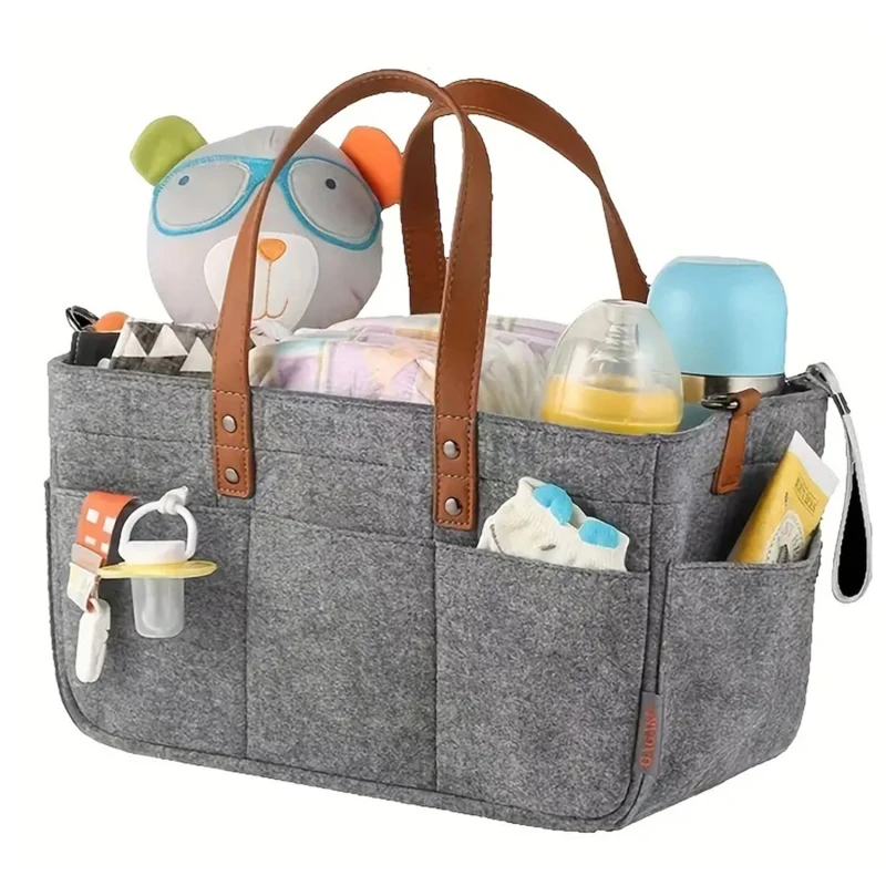 

Baby diaper storage bag, portable parenting felt diaper storage bag, mother multifunctional handbag Portable Holder Bag