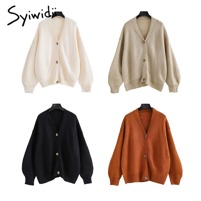 Syiwidii Oversized Knitted Cardigans 
