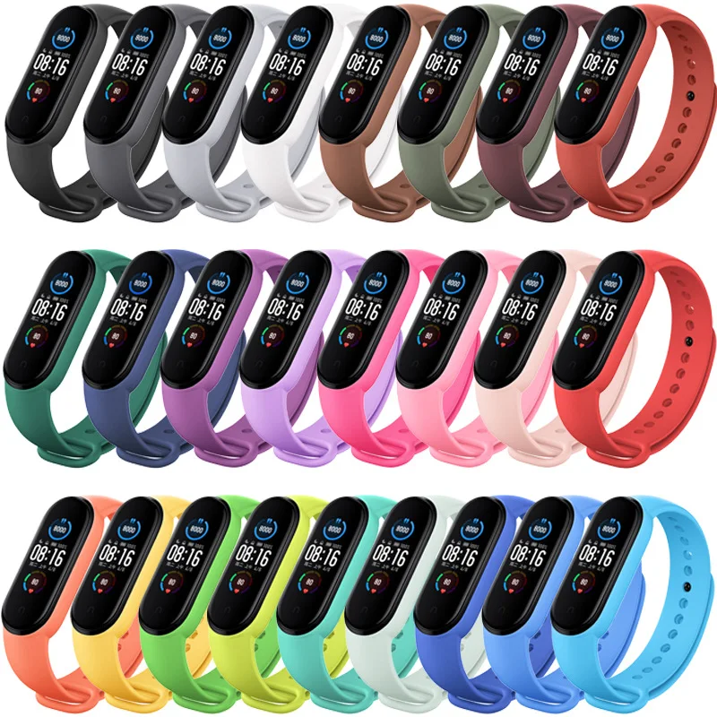 Watch Strap For Xiaomi Mi Band 7 6 5 4 3 Wristband Silicone Bracelet Wrist Straps MiBand 3/4 band5 band6 Smartwatch Accessories