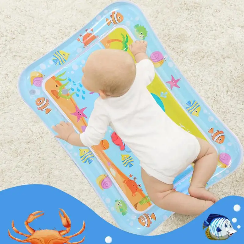 1pc Ocean Theme Baby Playing Water Mat PVC Inflatable Play Mat Cushion Toddler Pad Kids Early Educational Activity Toys