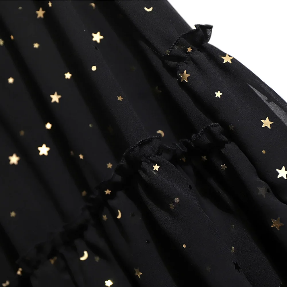Plus Size Skirts for Womens Sequin Layered Dress Mid-length Woman Skirts Large Size Grenadine Skirt