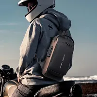 Sac à bandoulière antivol en cuir PU pour homme, sac de poitrine, classique, multifonctionnel, initié, créateur de marque, nouveau 5