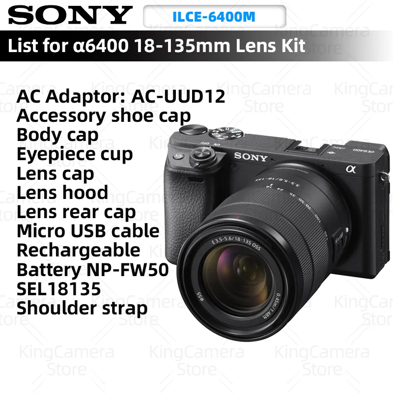 Sony Alpha a6400 ILCE6400L/B α6400 E-mount camera with APS-C