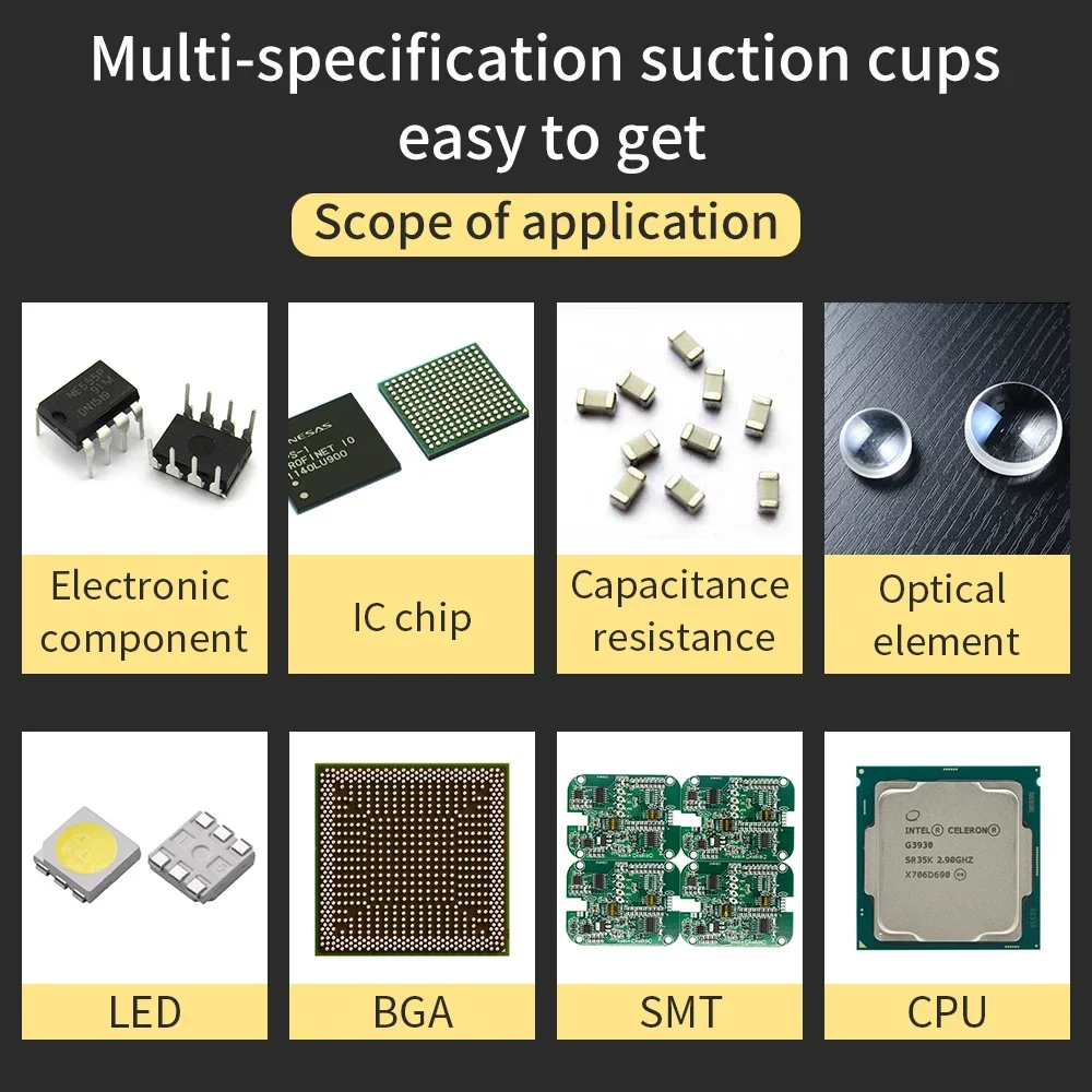 LUXIANZI Vacuum Sucking Suction Pen with 3 Sucker IC SMD Tweezers Pick Up Tool Kit Remover Sucker Pump Solder Desoldering