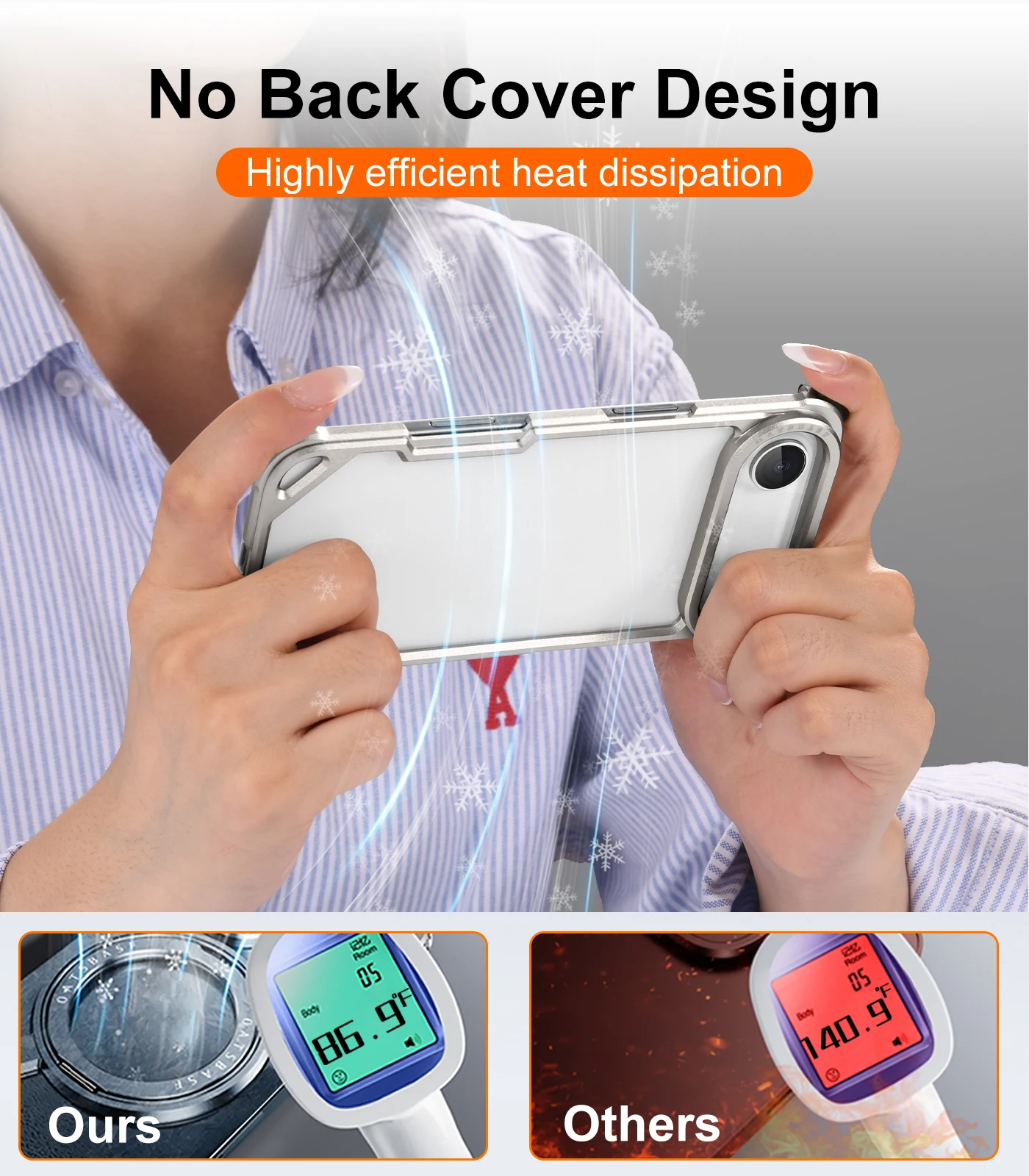 Sleek Metal Slim Phone Case - Frameless Minimalist Design with Wireless Charging Compatibility
