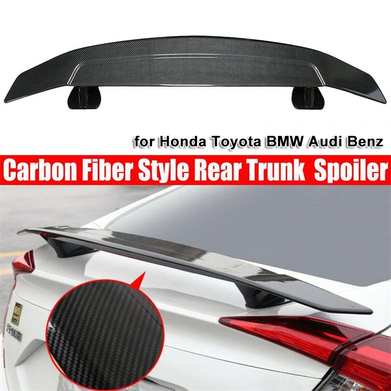 

1pc Carbon Fiber Style Rear Trunk Spoiler Lip for Honda Toyota BMW Audi Benz