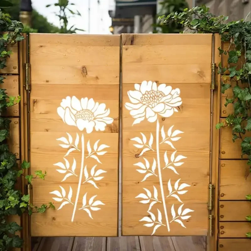 Reusable Garden Fence Flower Stencils 2