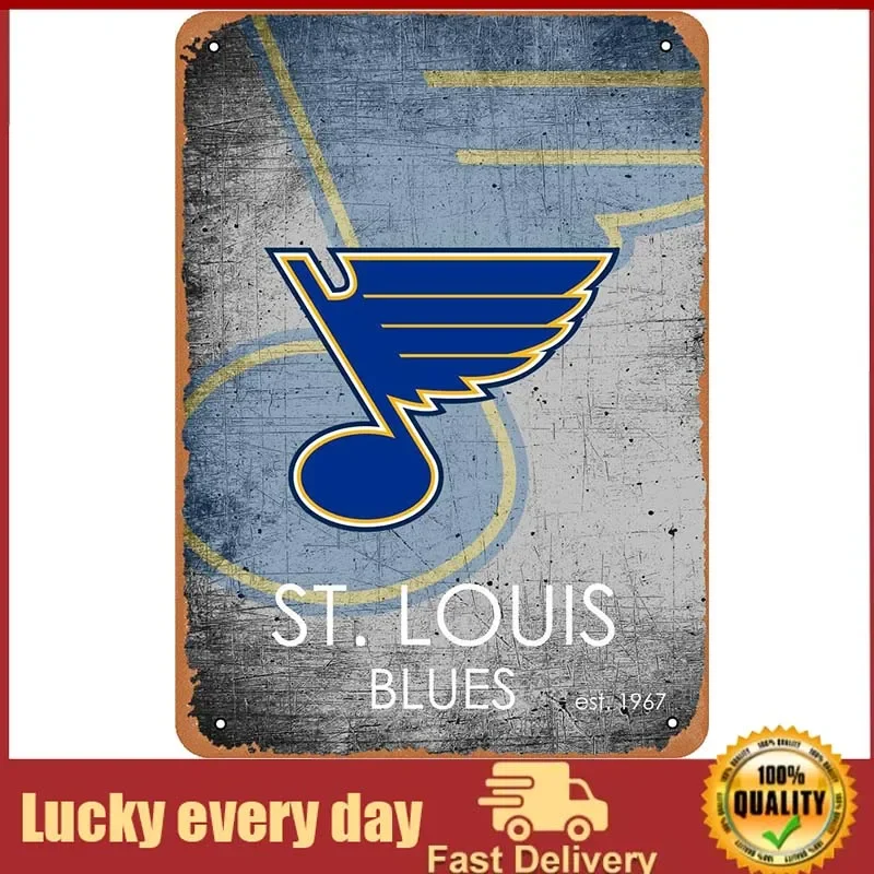 Mirrace Canda Logam-Hoki Es St Louis Bluetooth Hoki-Tampilan Antik Pelat Timah Dekorasi