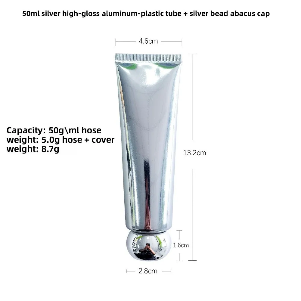 50ml Squeeze Tubes Empty Refillable Cosmetic Containers Plastic Gold Silver Travel Bottles For Facial Cleaner Lotion Hand Cream