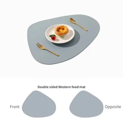 Elegant Water Droplet Vegan Leather Placemat - Heat - Resistant, Non - Slip, Eco - Friendly Dual - Sided Design for Dining, Gifts & Outdoor Enjoyment (Light blue)
